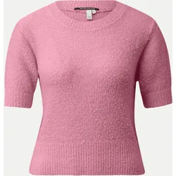 Kurzarm-Pullover in Bouclé-Optik Rosa M
