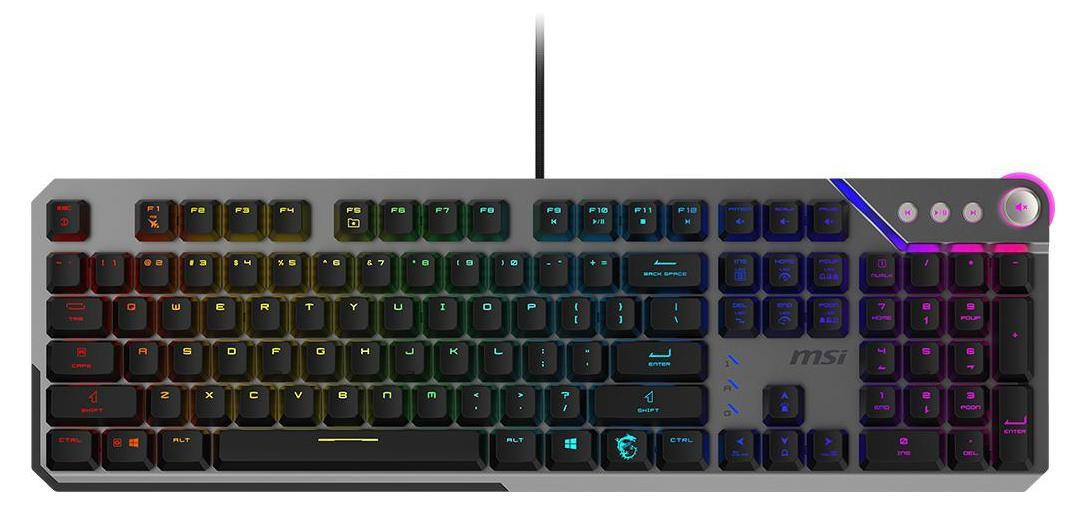 MSI STRIKE 600 SILEN Mechanisch Gaming Toetsenbord met RGB LED-verlichting, USB, QWERTY, Zwart