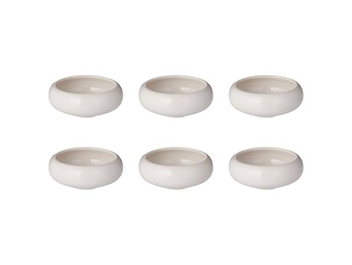 BUTLERS 6er-Set Dipschalen Steinzeug - BOOGY - spülmaschinenfest Farbe Beige - 90 ml - Snackschalen für Saucen & Dips - Tapas-Schälchen für Oliven & Antipasti
