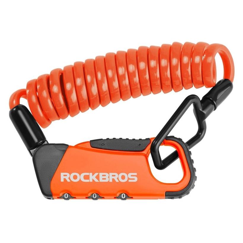 Rockbros Zapięcie rowerowe RBK6N na szyfr - pomarańczowe (120 cm) (5907769390166)