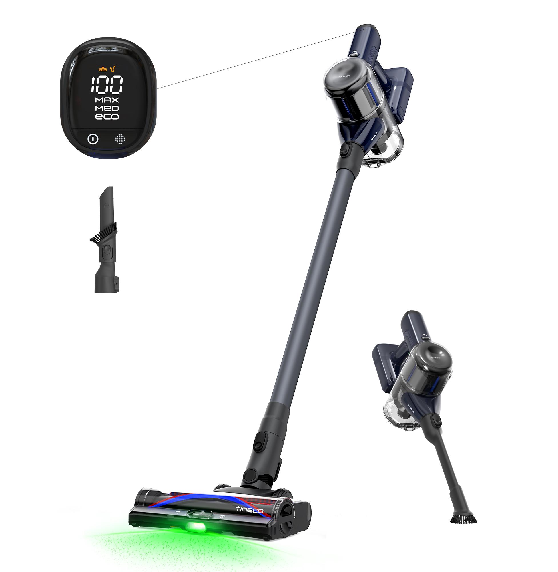 Tineco PURE ONE S50 Kabelloser Akku Staubsauger, 150AW Saugleistung, bis zu 95 Min. ZeroTangle-Bürste, LED, Entfernt Mühelos Großschmutz & Tierhaare