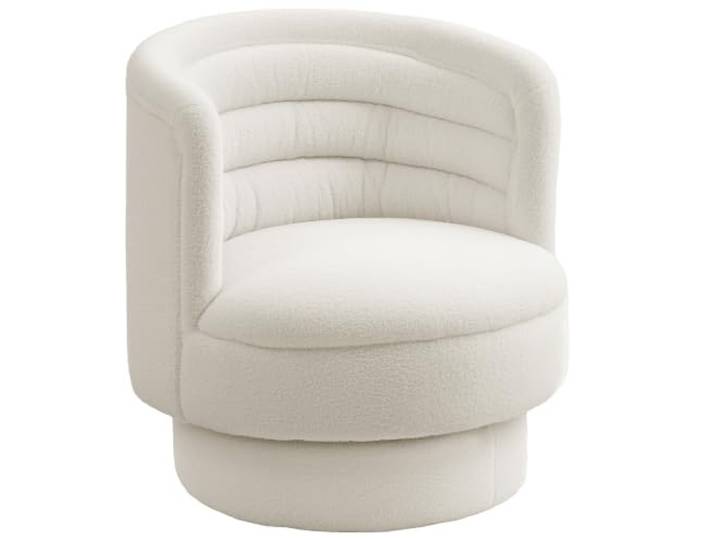 HOMCOM Sessel Drehbarer Drehsessel Relaxsessel Armlehnen Cremeweiß