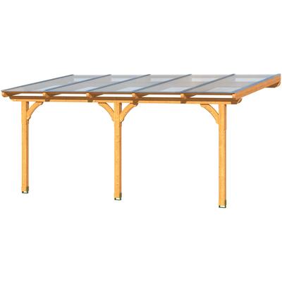 Terrassendach SKANHOLZ "Rimini", braun (nussbaum), B:541cm T:350cm, Douglasienholz, Terrassenüberdachungen, Douglasie