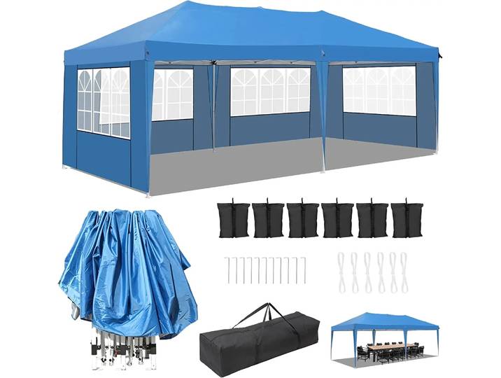 Tentes de pavillon extérieures étanches, gazébo pop-up, 4 côtés, 420D, Oxford grill, tente d'amendements pour mariage, 3x6m