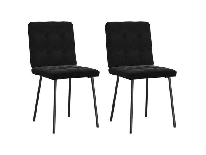 UU NEW* Chaises à manger - lot de 2 - Chaises de Cuisine Noir Velours CHY1501985