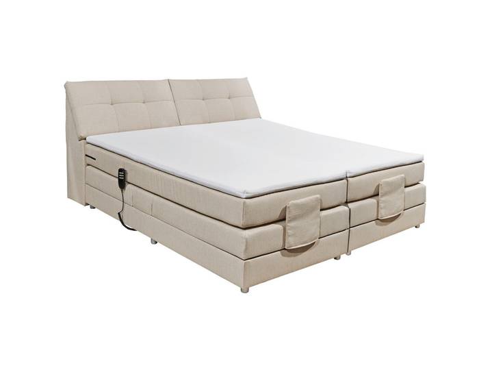 Esposa Boxspringbett, Creme, Kunststoff, H2, 7-Zonen, 180x200 cm, Stoffauswahl, in verschiedenen Größen erhältlich, Schlafzimmer, Betten, Doppelbetten