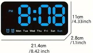 Uplift Treasures Voice Control Large LED Wall Clock blue
