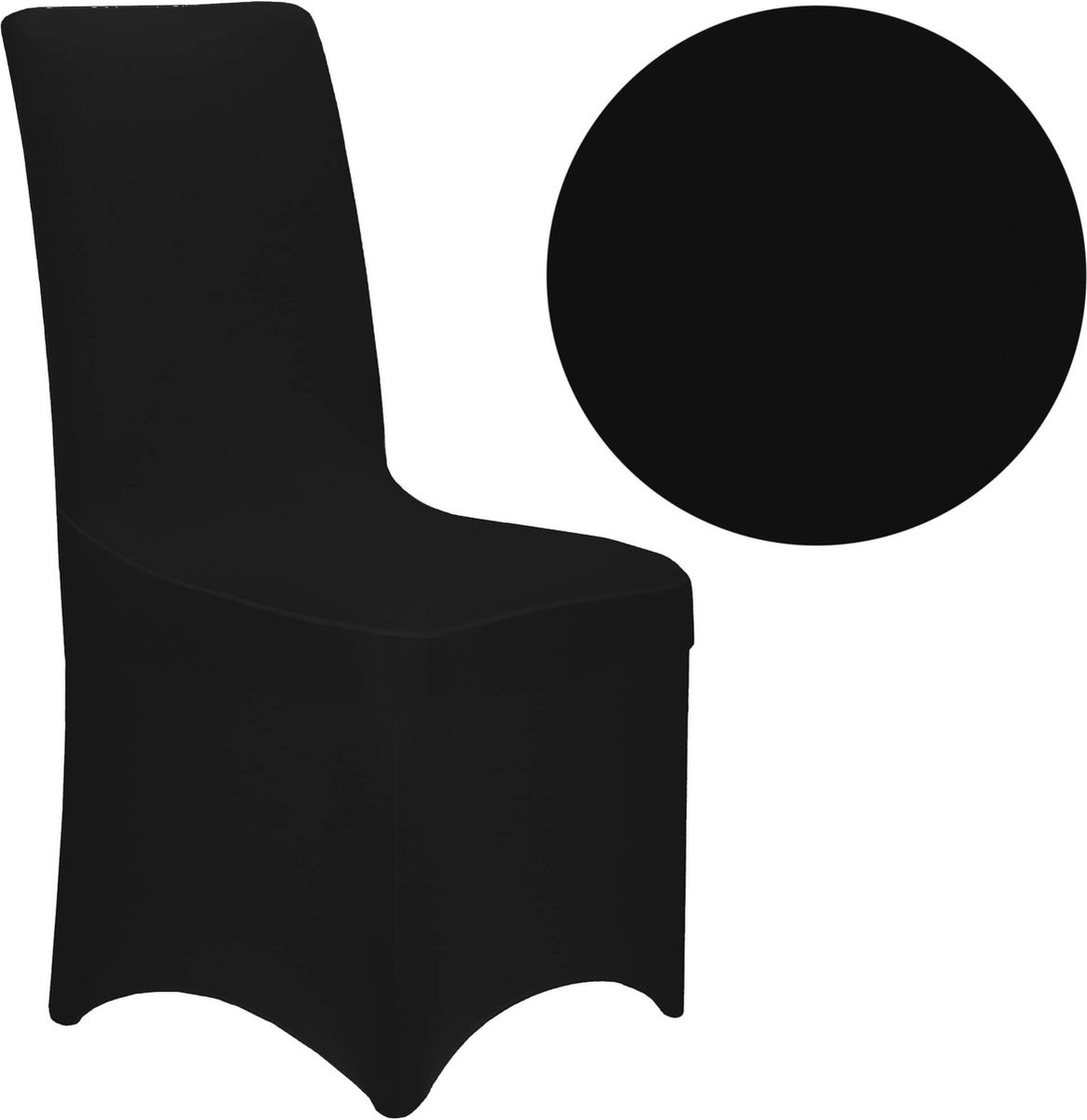 Springos Stoelhoes voor eetkamerstoelen met stretch - Zwart
