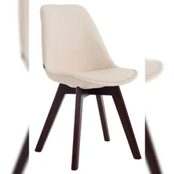CLP Esszimmerstuhl Manado Kunstleder creme/walnuss