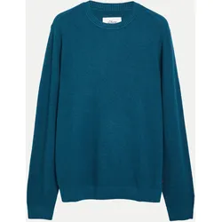 Struktur-Strickpullover Blau M