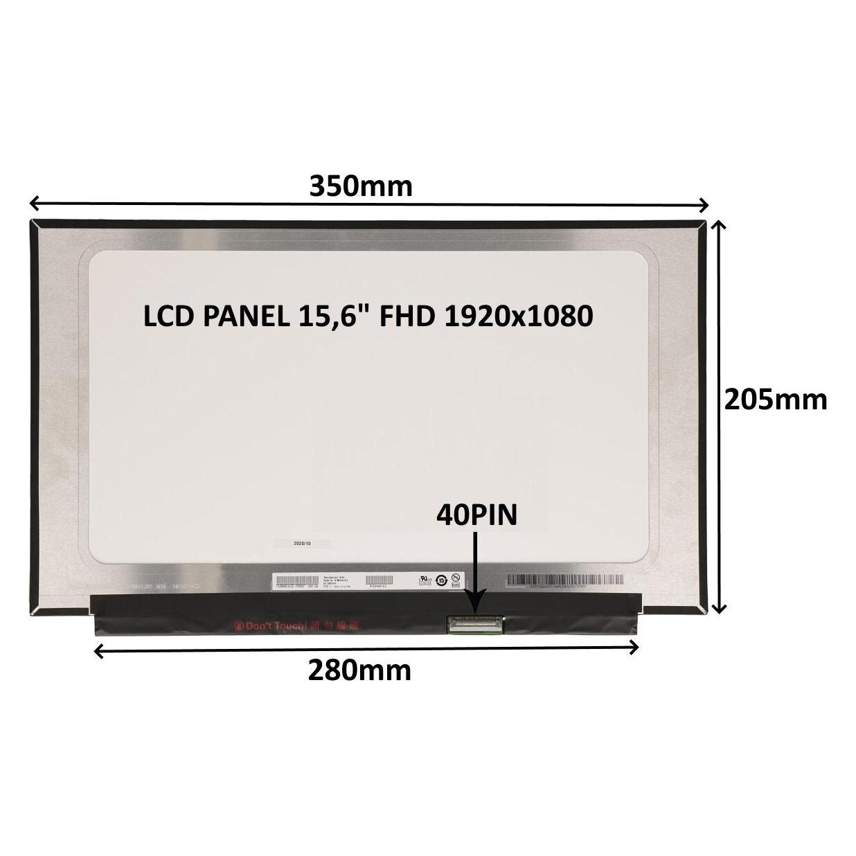 SIL LCD PANEL 15,6" FHD 0PIN MATNÝ IPS / BEZ ÚCHYTŮ (77043147)