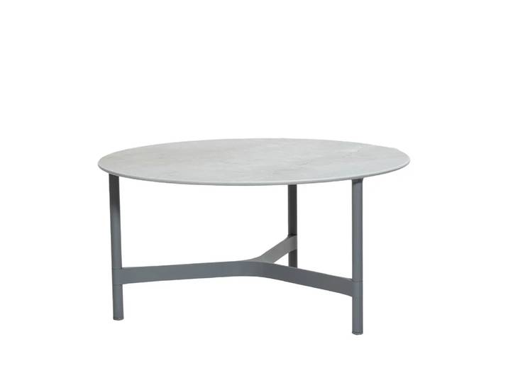 Cane-line Twist Couchtisch groß Ø90 cm Fossil Grey-Light Grey