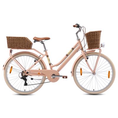 Cityrad BIKESTAR Gr. 41, lila, Fahrräder, Damen, 41cm, 26 Zoll (66,04cm), für Damen, Kettenschaltung