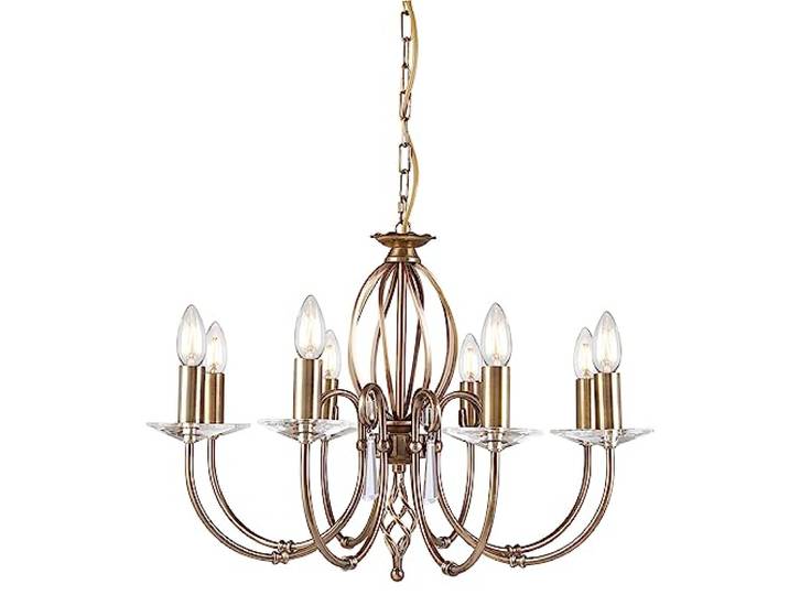 Elstead Lighting Kronleuchter Hängelampe Deckenleuchte Esszimmerlampe Stahl Messing D 65 cm