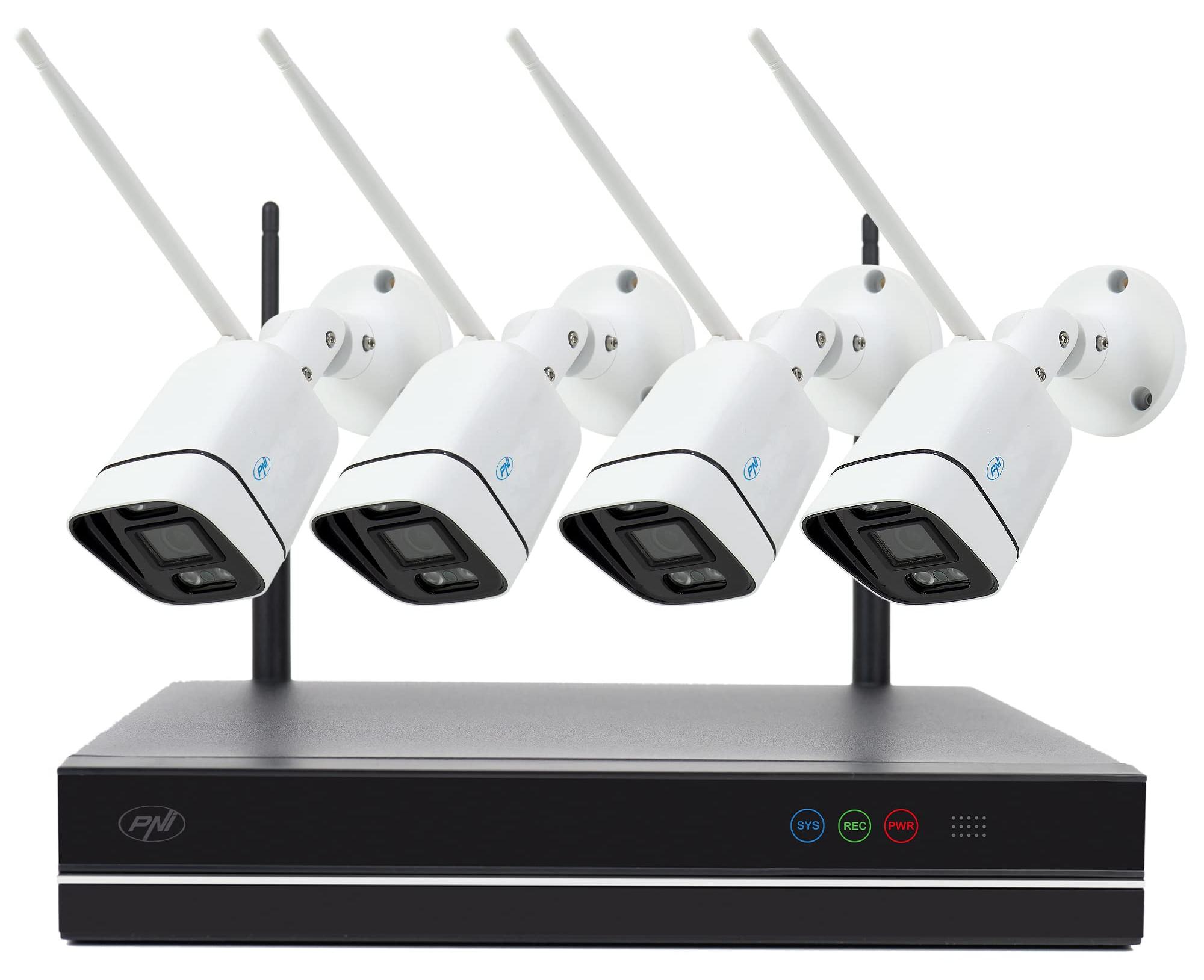 PNI House WiFi660 NVR 8-Kanal-Videoüberwachungskit und 4 drahtlose Außenkameras