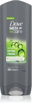 Dove Men+Care Extra Fresh gel de duche para corpo e rosto 250 ml. Men+Care Extra Fresh