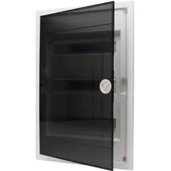 Kopp 346003013 Unterputz-Verteilerkasten, mit Plastiktür, mit Klemmleiste und Zubehör, Farbe: grau/schwarz