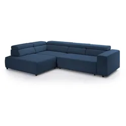 Exxpo by Gala Ecksofa mit Funktion Vittorio Cord Blau Navy