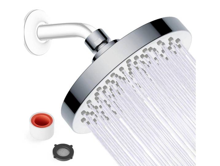 Regendusche Kopfbrause 6 Zoll Chrom Hochdruck mit Selbstreinigungsdüse verstellbar