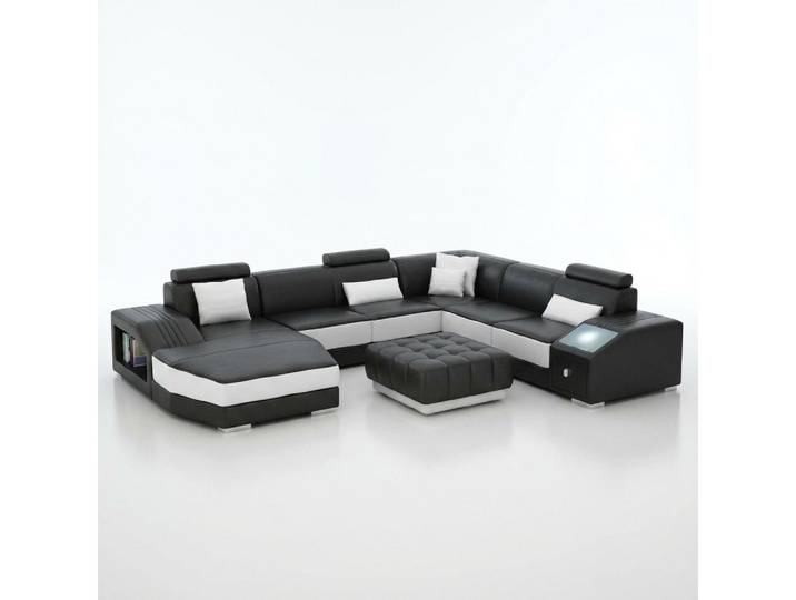 JVmoebel Ecksofa Ledersofa in modernem Design mit großzügiger Polsterung, Made in Europa