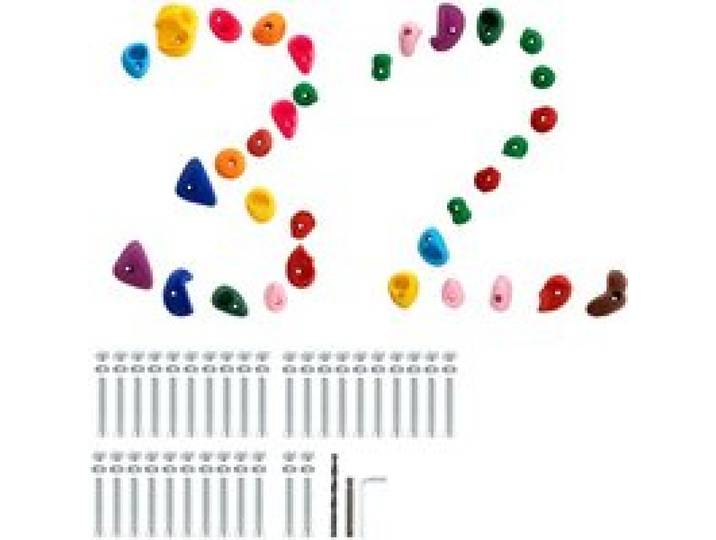 VEVOR 32 Prises d'Escalade, Poignée d'Escalade pour Mur d’Escalade Multicolore et de Taille Multiple, Supports Muraux avec Matériels de Montage, pour Enfants Adultes, Aire de Jeux Intérieur Extérieur