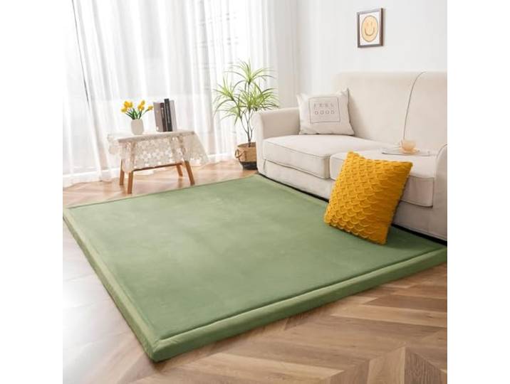 DSSHENGDS Wohnzimmer Schlafzimmer Küche rutschfeste Kinderteppich Spielteppich Korallen-Samt Krabbelmatte,große Yoga,Gymnastik Teppich 2cm-E- 150 * 300cm