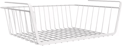 Inspire Curations SpaceNest Hanging Under Cabinet Storage Basket Large Capacity Metal Organizer 1pc White