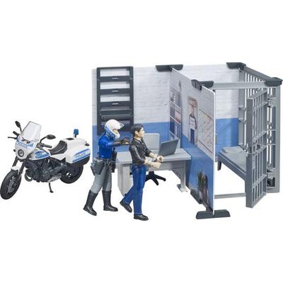 bruder 62732 bworld Polizeistation mit Polizeimotorrad und 2 Figuren