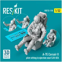 ResKit A-7E Corsair II pilot sitting in ejection seat SJU-8/A (3D Printed)