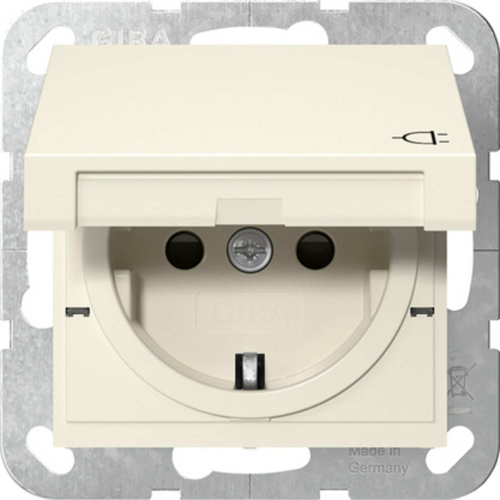 Gira Systeem 55 Schuko KD + SH Stopcontact Crema 441401