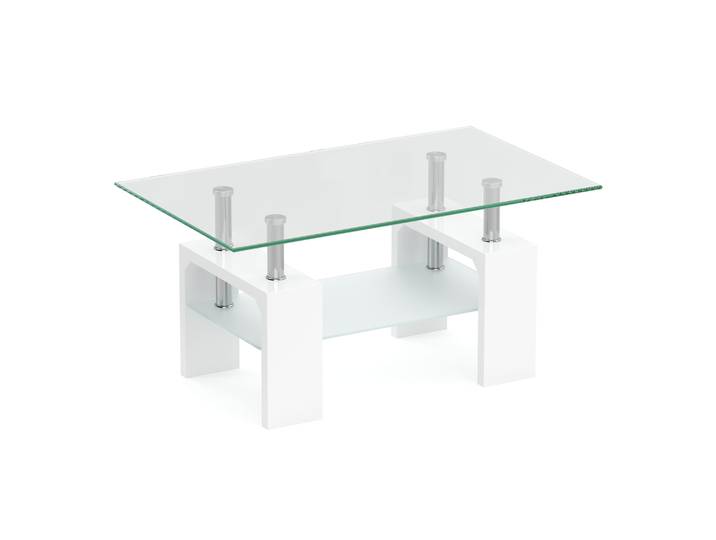 Beistelltisch Glas CASSIAN 100 x 60 x 45 cm weiss