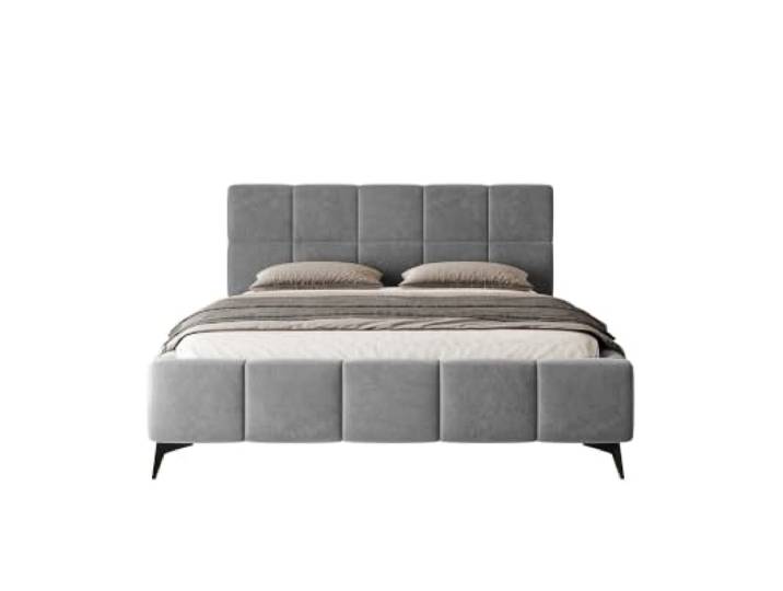 Chilly. Möbel Design Bett Miria - Polsterbett mit stabilem Metallrahmen, Bettkasten und Stauraum - 200x200 cm - Samt Dunkelgrau