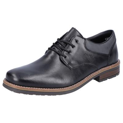 Schnürschuh RIEKER, Herren, Gr. 44, schwarz, Leder, Textil, Schuhe Schnürschuh, in eleganter Optik, Freizeitschuh, Halbschuh, Schnürschuh