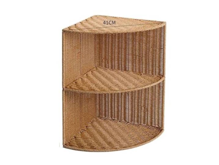 DASJKDI Kommode aus Rattangeflecht Wohnzimmer-Schlafzimmer im Vintage-Stil(45.5cm Two Floors)