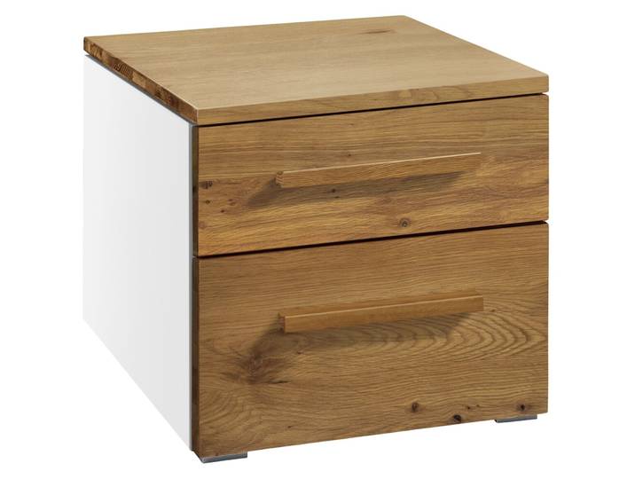 Hasena Nachttisch Arrabella Wildeiche, Weiss Holz, MDF Massivholz B 45 H 41 cm - Nachttisch