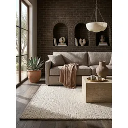 Wollteppich uni Creme 160 x 230 cm - ALNE   Kadima Design