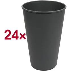 meet Mehrweg-Trinkbecher anthrazit 400 ml 24 Stück grau, 8.8x13.2x8.8 cm