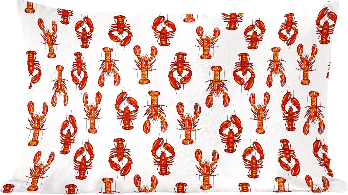 Sierkussen Kreeft Rood Oranje Kunststof B: 50 cm, H: 30 cm