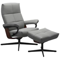 Stressless Sessel mit Hocker David Cross Leder Grau Batick Wild Dove L (Large)