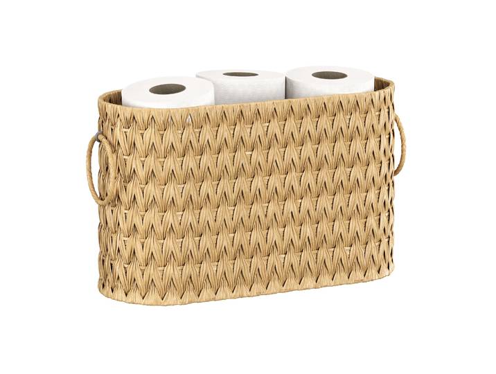 Toilettenpapier Aufbewahrungsbox Rattan für 6 Rollen braun
