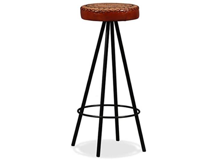 HGPOTUY Barhocker 2 STK. Echtleder mit Stahlbeinen Weiches Echtleder,Canvas,industrieller Look,stabile Stahlbeine,einfache Montage,110 kg pro Sitzplatz
