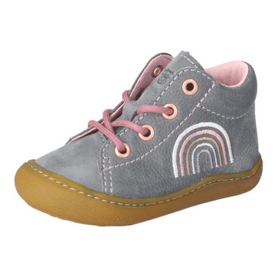 Lauflernschuh PEPINO BY RICOSTA "Kally", Baby, Gr. 22, Leder, grau, Schuhe Lauflernschuh, Babyschuh, Pre Walker mit Stickerei, Größenschablone zum Download