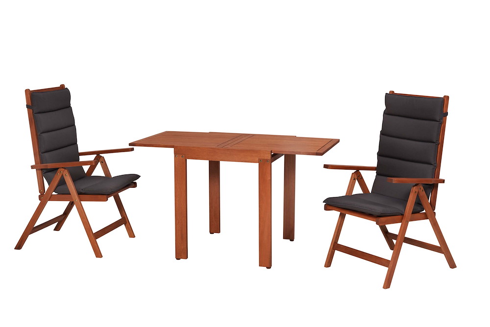 MERXXHANDELS Vitoria Set 5tlg Eucalyptus Balkontisch 65 (130) x 70 cm 16980271