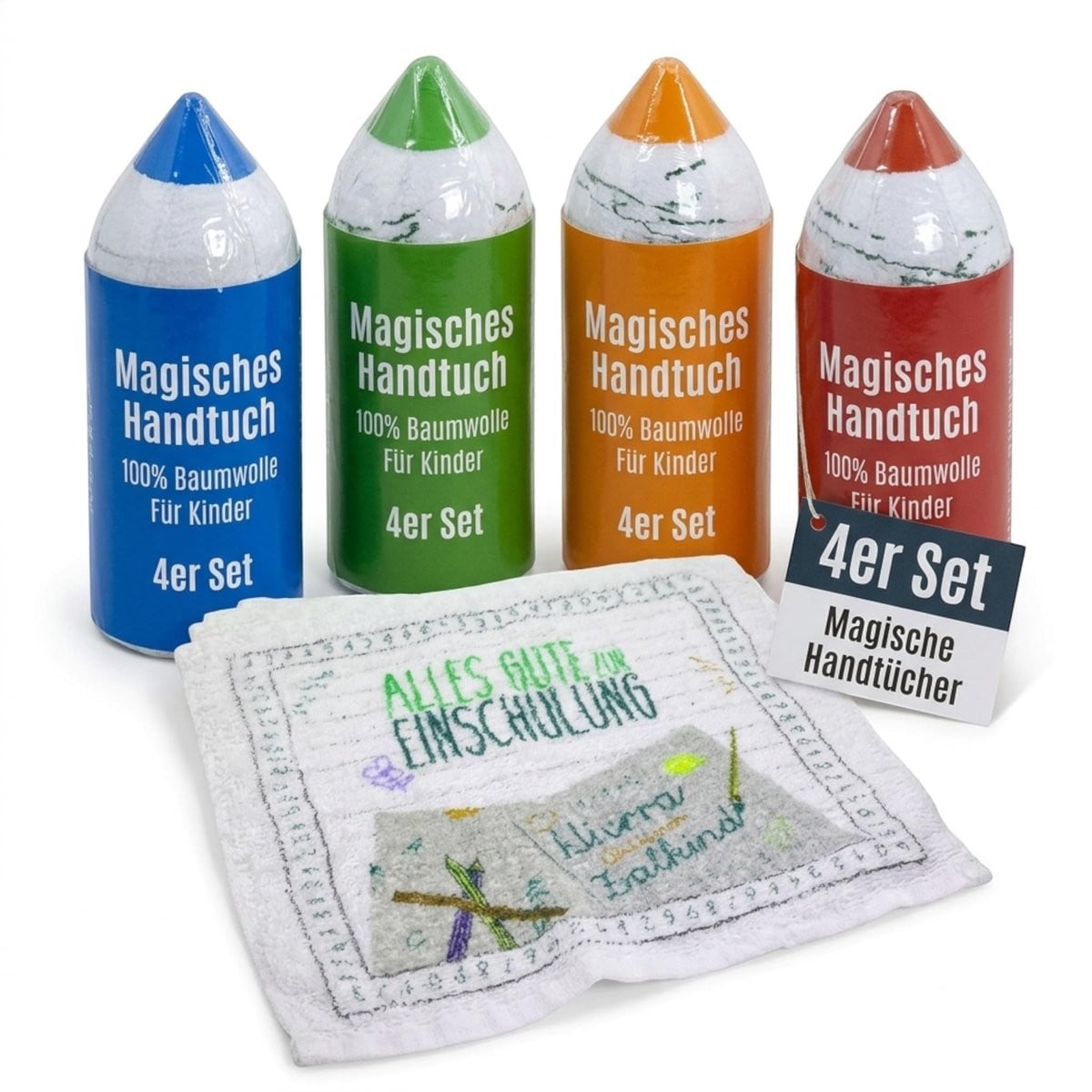 Dailygoods Set van 4 washandjes van 100% katoen, 30 x 30 cm