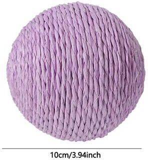 Inspire Select Interactive Sisal Cat Scratching Ball Toy Wear Resistant Paw Grinding & Furniture Protection Toy light Purple 3.9 In