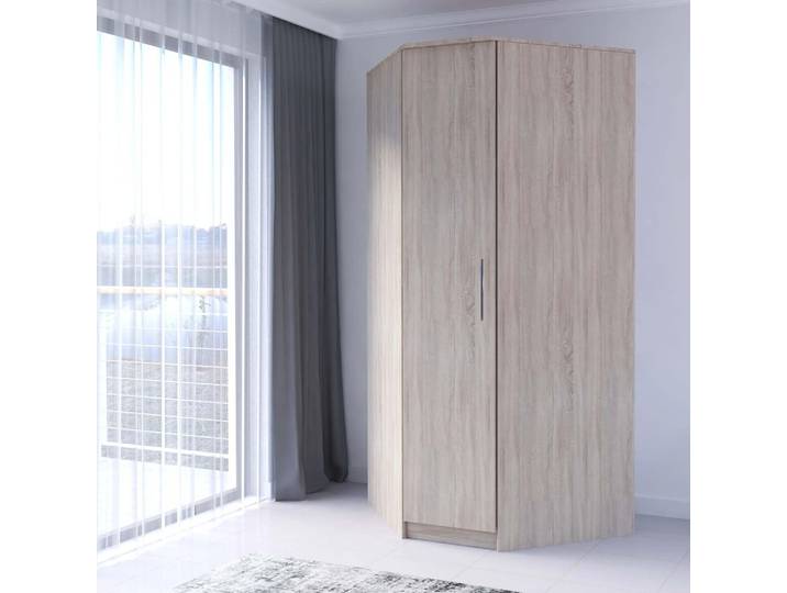 Eckkleiderschrank Kleiderschrank Schrank Drehtürenschrank 94cm Sonoma/Sonoma Szantal