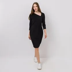 KILIAN KERNER SENSES Kleid, 3/4-Arm Dreiecks-Ausschnitt Reißverschluss knieumspielend