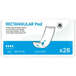 Rectangular Pad Mini, 36 x 11 cm, m. Folie u. Klebestreifen 8 x 28 = 224 Stück
