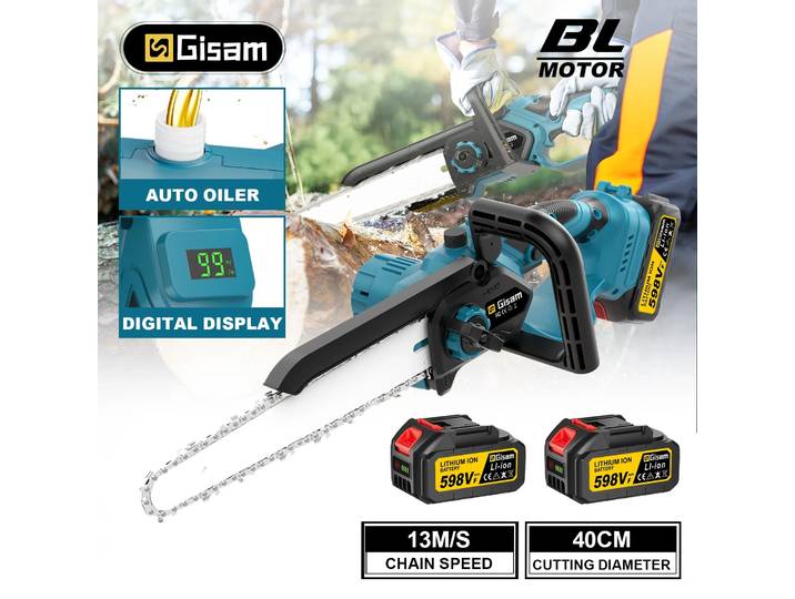 Gami 10 ''scie à chaîne électrique sans brosse scie électrique sans fil travail du bois outils de scie de taille de jardin pour batterie Makita 18V ﻿ Broche épingle à cheveux