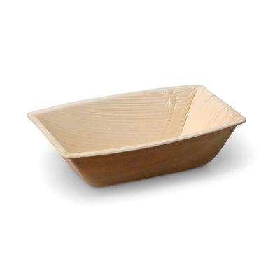 BIOZOYG 25 Stück Palmblattschalen 200ml rechteckig - Palmblattteller, Blattschale - biologisch abbaubar & plastikfrei - Alternative zu Pappteller